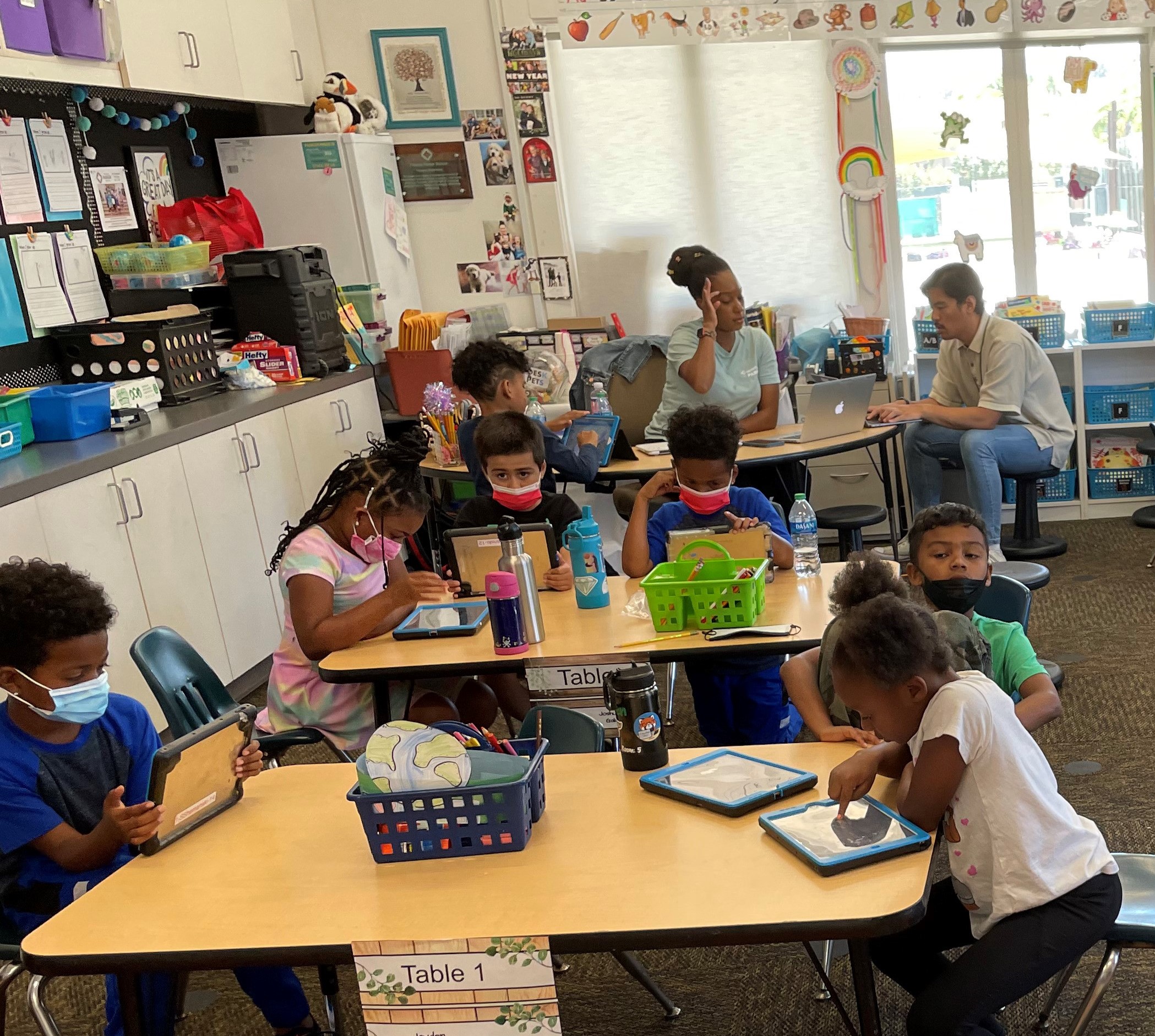 Kids learning to program using iPads